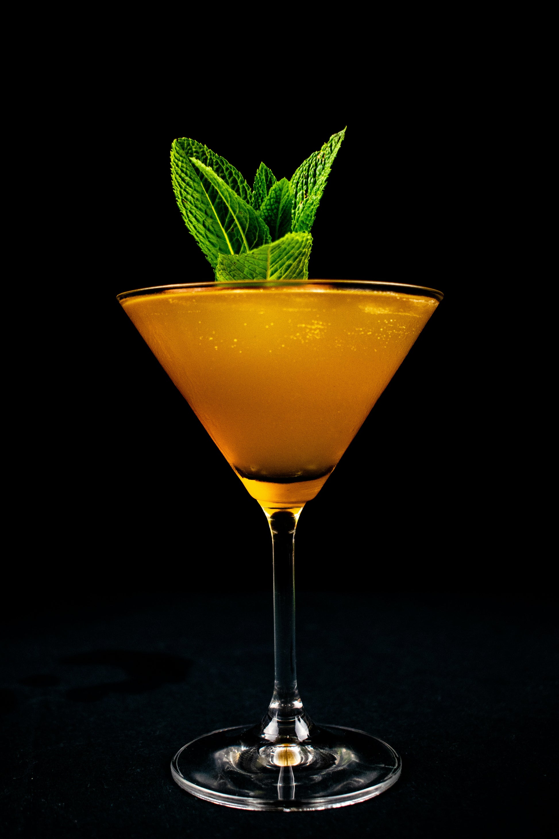 Amber basil cocktail.
