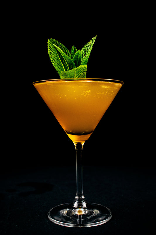Amber basil cocktail.