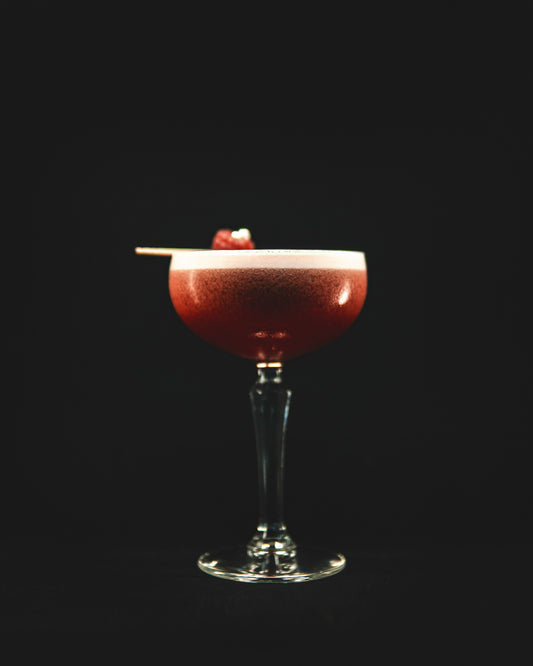 Red bubbly cocktail.