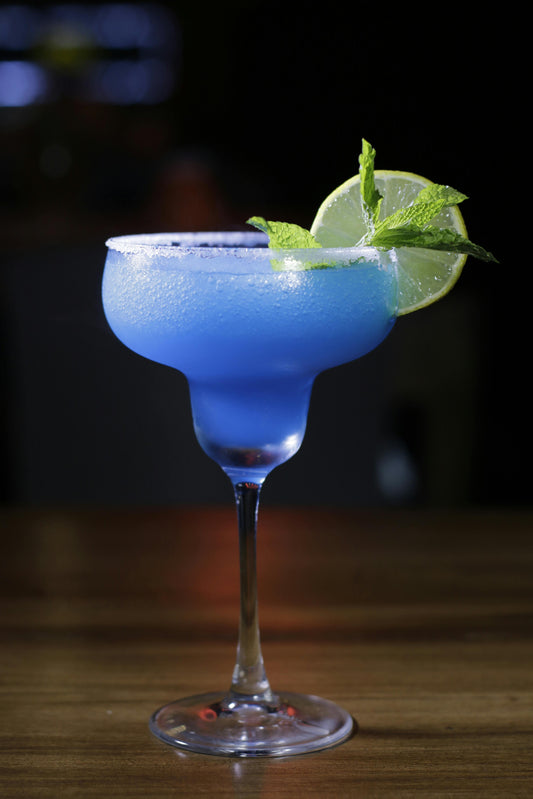 Blue slushy cocktail